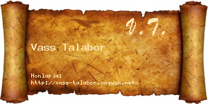 Vass Talabor névjegykártya